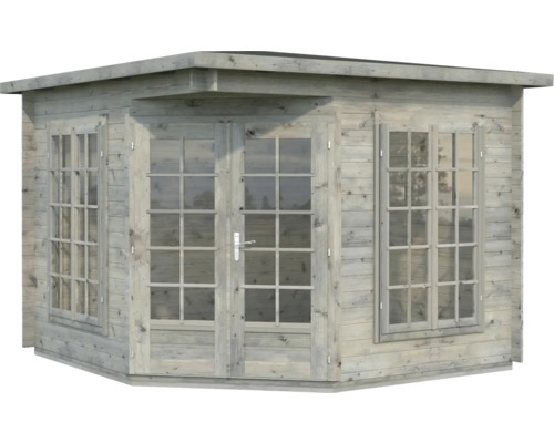 Abri de jardin en bois avec fenêtres et double porte