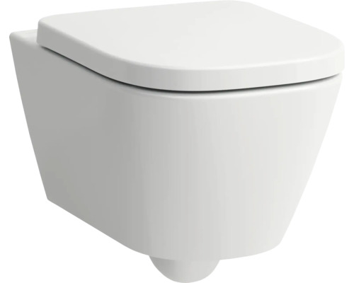 LAUFEN Wand-WC MEDA Tiefspüler ohne Spülrand mit Silent Flush Spültechnik weiß glänzend ohne WC-Sitz H8201100000001 Wand-WC mit Deckel