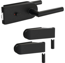 Pertura Glastürbeschlag Jonte Studio WC Schwarz inkl. 2 Rahmenteile für Holzzargen