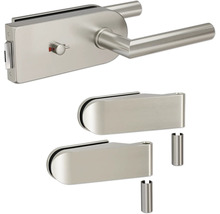 Serrure de porte en verre avec poignée et accessoires