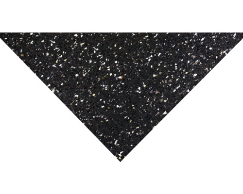 Tapis en caoutchouc noir avec des éclats blancs