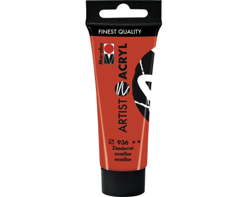 Marabu Acrylfarbe Artist Acryl zinnoberrot 936 22 ml Marabu Künstler Acrylfarbe Zinnoberrot, Tube