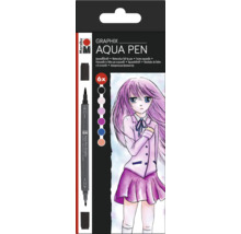 Crayons aquarelle Marabu Aqua Pen Graphix Make Manga lot de 6