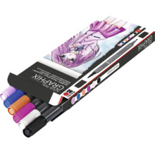 Crayons aquarelle Marabu Aqua Pen Graphix Make Manga lot de 6