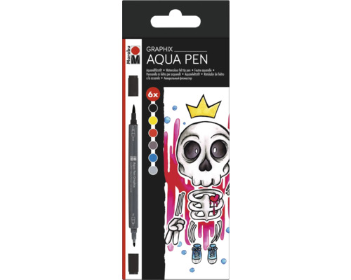 Crayons aquarelle Marabu Aqua Pen Graphix King of Bubblegum lot de 6 Crayons aquarelle Marabu Aqua Pen Graphix King of Bubblegum lot de 6