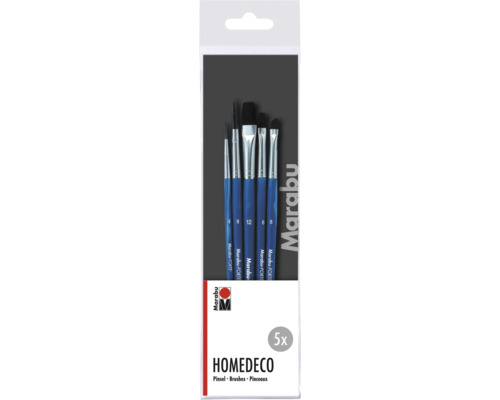 Kit de pinceaux à pochoir Marabu Homedeco 5 pces
