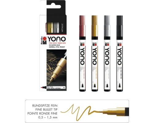 Lot de marqueurs Marabu Yono métal 4x 0,5-1,5 mm