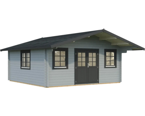 Abri de jardin avec porte double et fenêtres