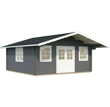 Abri de jardin en bois avec fenêtres et double porte