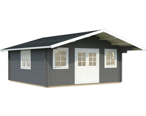 Abri de jardin en bois avec fenêtres et double porte