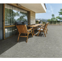 Dalle de terrasse en grès cérame fin Pebbles Grey 60 cm x 60 cm x 2 cm