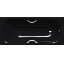 Baignoire noire avec poignées et garniture de vidange