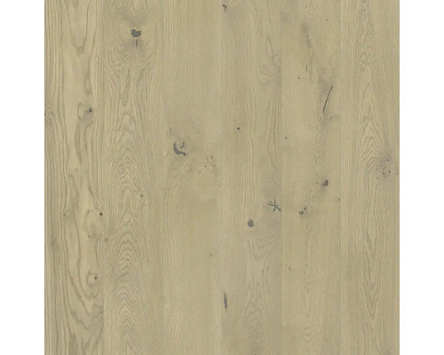 Gros plan sur un parquet en chêne clair avec des nœuds