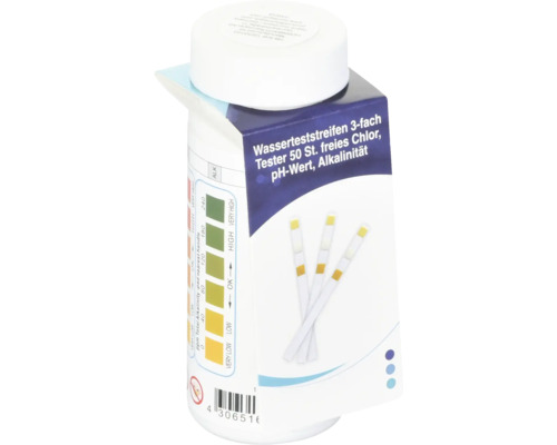Bandelettes de test d''eau pour déterminer le chlore, la valeur du pH et l''alcalinité