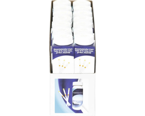 Paquet de bandelettes d''analyse de l''eau pour tester le chlore, le pH et l''alcalinité