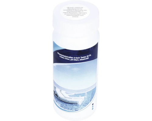Bandelettes de test d''eau Testeur 3-voies pour déterminer le chlore libre, la valeur du pH et l''alcalinité