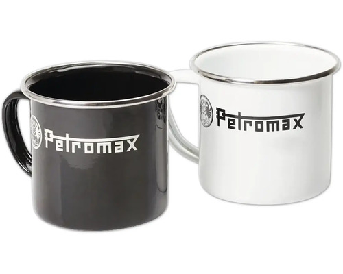 Deux tasses en émail avec le logo Petromax