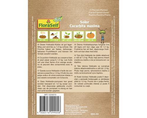 Saatgutpackung Hokkaido Kürbis