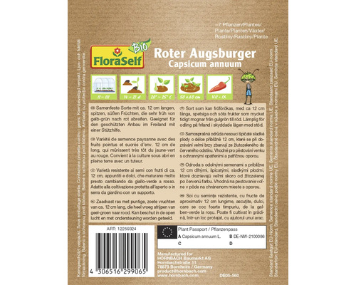 FloraSelf Roter Augsburger Capsicum annuum Samensorte