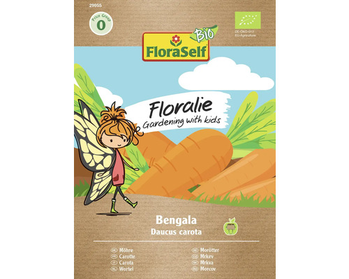 Carotte Jeanette Floraself Floralie & Flo semences hybrides graines de légumes FloraSelf Floralie Carotte Bengala Sachet de graines