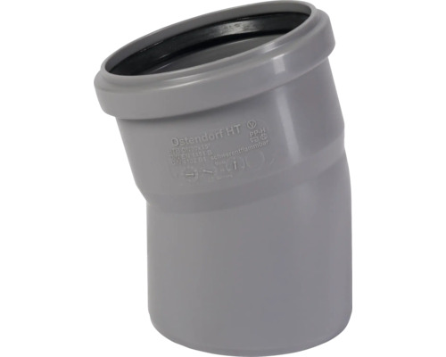HT-B Bogen 15° DN 90 mm Graues HT Rohrformstück Winkel 15 Grad DN 90