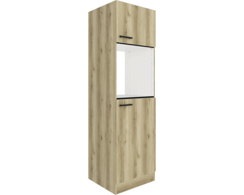 Armoire haute de cuisine avec deux portes et un compartiment ouvert