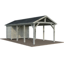 Carport en bois avec remise à outils