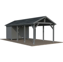 Garage en bois avec espace de rangement