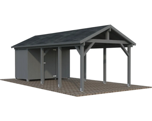 Garage en bois avec espace de rangement