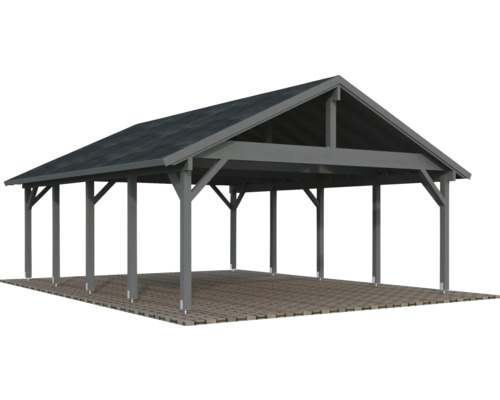 Holzcarport mit Dach für Fahrzeugschutz