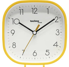 Réveil analogique avec cadre jaune et cadran blanc