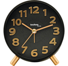 Horloge de table analogique avec chiffres et aiguilles dorés