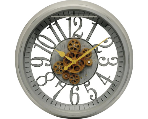 Dekorative Wanduhr mit sichtbarem Uhrwerk