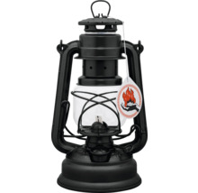 Lampe à pétrole noire avec cylindre en verre transparent