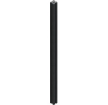 Poteau de clôture en aluminium anthracite avec quatre rainures pour l'insertion de panneaux de clôture.