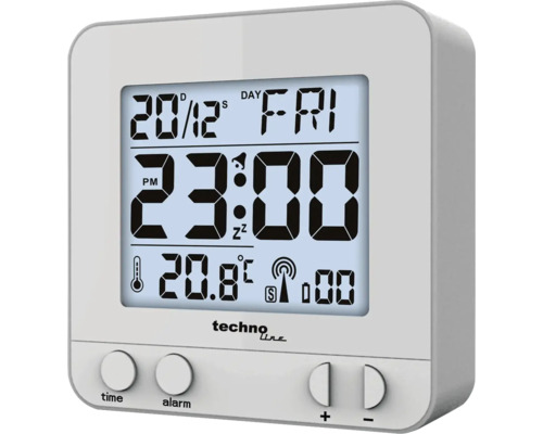 Radio-réveil numérique avec affichage de l''heure, de la date et de la température