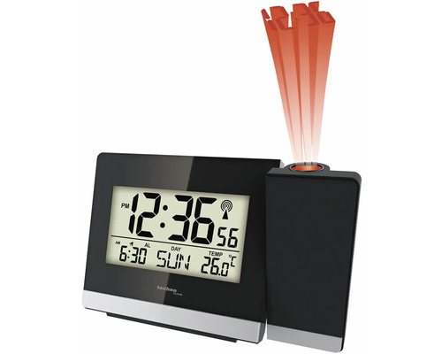 Funkwecker mit Projektion zur Anzeige von Uhrzeit, Datum und Temperatur