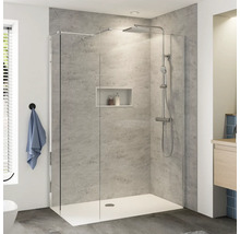 Cabine de douche Breuer Panorama 1400x2000 mm verre déco Dual Plus aspect chrome avec paroi latérale 300 mm 3457005070269