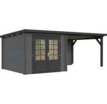 Abri de jardin avec annexe et double porte