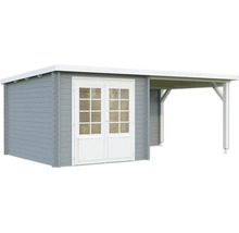 Abri de jardin en bois avec double porte et auvent