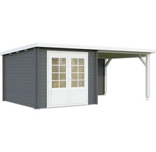 Abri de jardin avec porte double et annexe