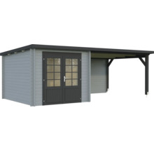 Abri de jardin avec porte double et annexe