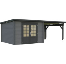 Abri de jardin avec double porte et auvent