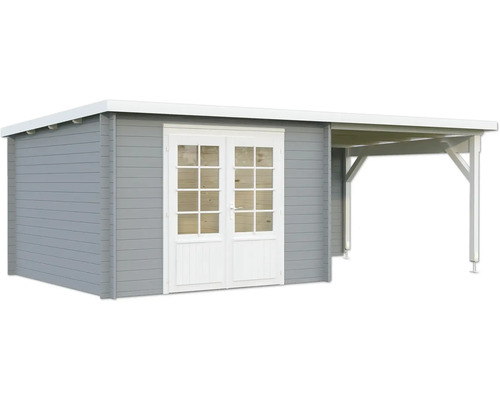 Abri de jardin avec double porte et annexe