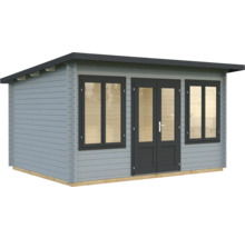 Abri de jardin en bois avec fenêtres et double porte