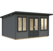 Abri de jardin en bois avec fenêtres et double porte