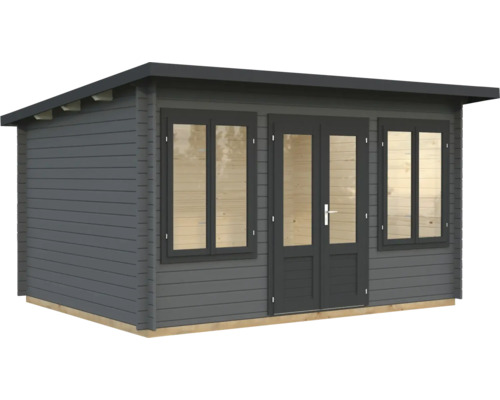 Abri de jardin en bois avec fenêtres et double porte