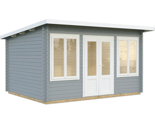 Abri de jardin en bois avec fenêtres et porte double