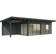 Gartenhaus mit Vordach, Schiebetür und Fenster