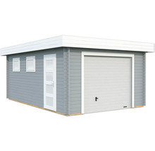 Holzgarage mit Rolltor und Seitentür